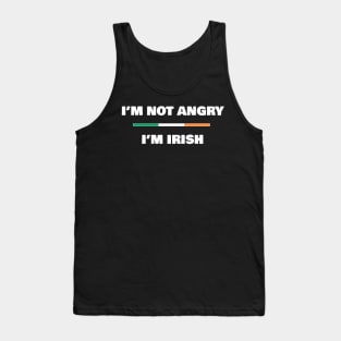 I'm not Angry, I'm Irish | Funny Irish Flag T-Shirt Tank Top